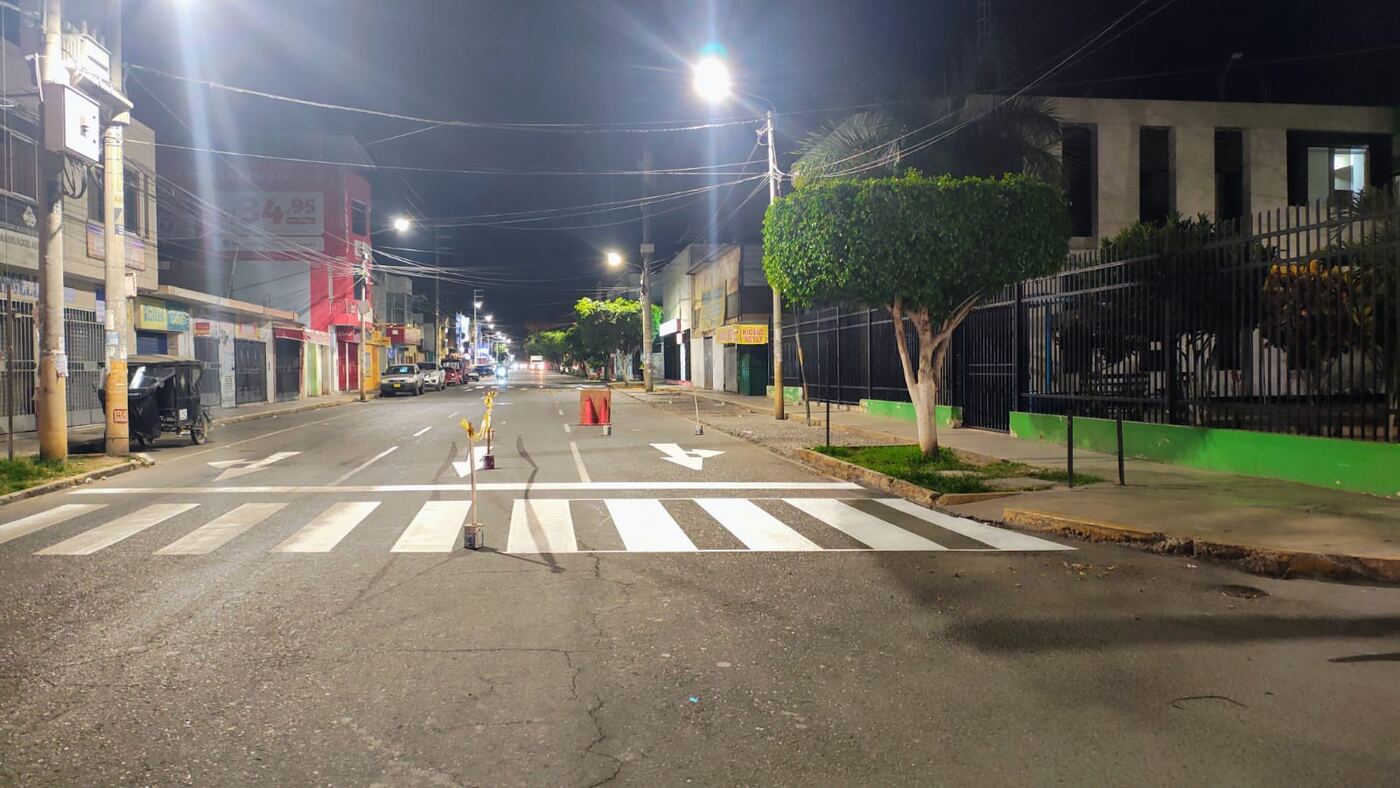 Señalización vial nocturna